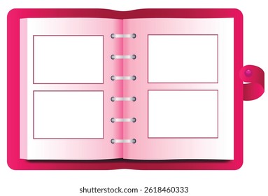 Red photo album waiting for your photos
