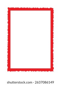Red photo frame over white background