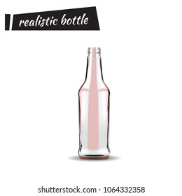 Red Photo realistic bottle. Vector illustration.
