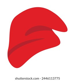 Red Phrygian cap isolated on white background, liberty hat. Flat cartoon style, vector illustration