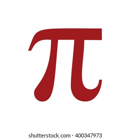 Red Pi sign vector icon