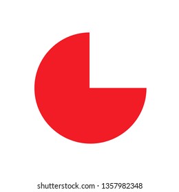red pic basic simple shapes isolated on white background, geometric pic icon, 2d shape symbol pic, clip art geometric pic shape for kids learning