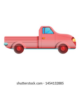 Red pickup icon. Cartoon of red pickup vector icon for web design isolated on white background