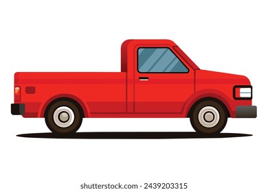 Camioneta roja, ilustración vectorial plana clara 