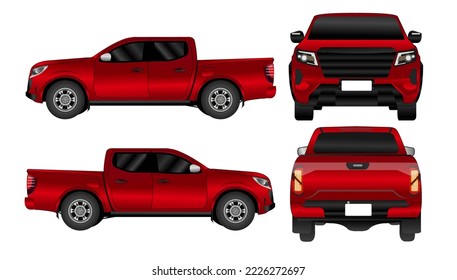 camioneta roja con vector de ilustración de fondo blanco