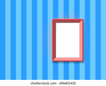 red picture frame on vintage  wall