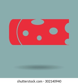 Red Piece of cheese isolated 