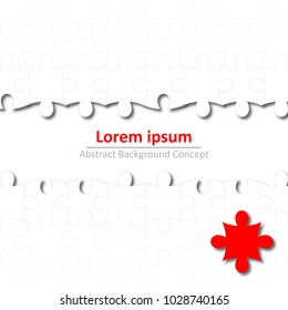 Red piece paper cut of jigsaw puzzle for Abstract business idea graphic background design concept