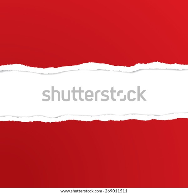 Red Piece Torn Paper Showing White Stock Vector (Royalty Free ...