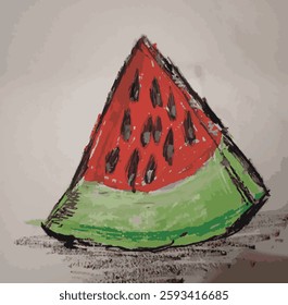 red piece of watermelon with black seeds