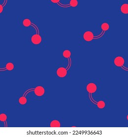 Red Piercing icon isolated seamless pattern on blue background.  Vector
