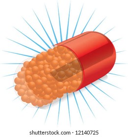 red pill fill with circles with star