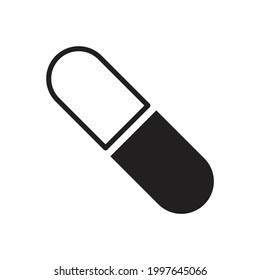 Red Pill Filled Icon Vector Illustration