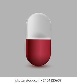 red pill on white background