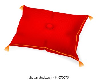 Rotes Kissen für eine Auszeichnung oder ein Geschenk.