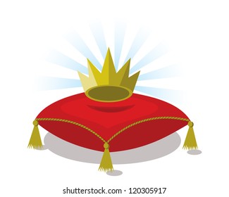 Red Pillow With Golden Crown