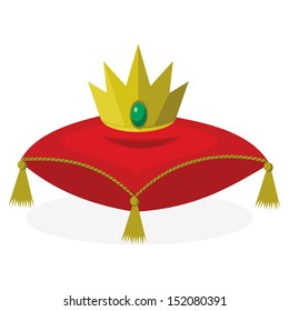 Red Pillow With Golden Crown