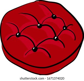 Rotes Kissen, Illustration, Vektorillustration auf weißem Hintergrund.