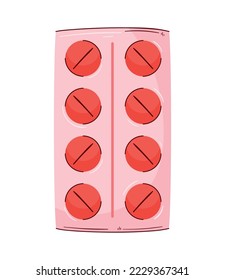 red pills in push blister icon