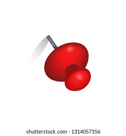 Red pin attaching paper vector illustration. Memo, attachment, board. Stationary concept. Vector illustration can be used for topics like advertising, advertising, business, school