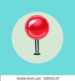 red pin flat design