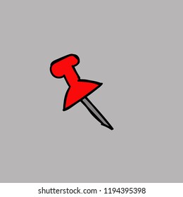 Red Pin Grey Background