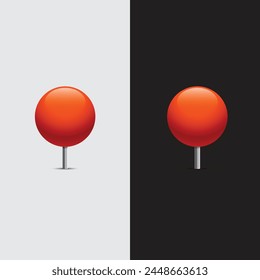 Diseño de icono de pin rojo. Ilustración vectorial de un marcador rojo para mapas o sistemas de navegación.