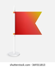 Red pin icon flags. Vector illustration