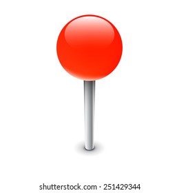Red pin, isolated map marker