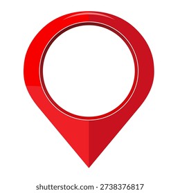 Red pin isolated for maps and navigation systems to mark current location. User Interface icon design. Vector illustration.