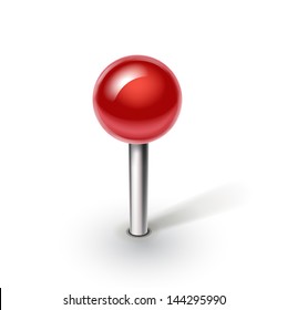 red pin isolated on white background