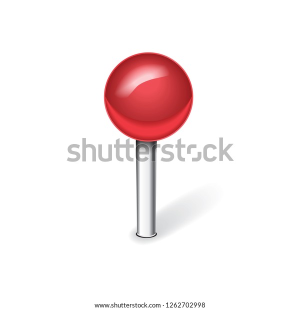 Red Pin Isolated On White Background Stock Vector (Royalty Free ...