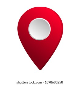 Red pin location icon illustration