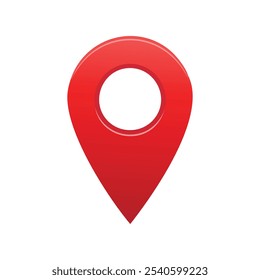 ícone de localização de pin vermelho em um fundo branco