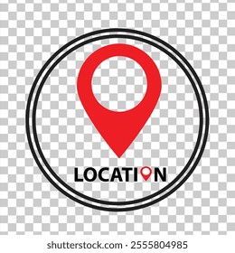 red pin location. Location map icon. Elegant pin location