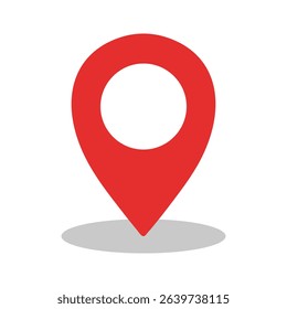 Red Pin location vector, Location or map pin icon symbol. location icon vector design. Location sign and symbol. Vector illustration.