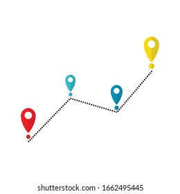 red pin map place location icon. - illustration flat design on white background for your location pin marker, pointer and destination label element design.