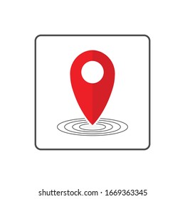 a red pin map place location icon. - illustration flat design on white background for your location pin marker, pointer and destination label element design.