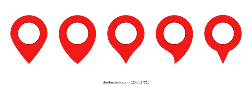 Red Pin map set. Gps Point. Location icons.Map pin icons. Eps10