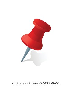 Red pin for maps and navigation systems to mark current location. User Interface icon design. Vector illustration. 