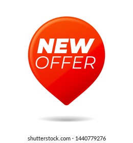 roter Stift auf weißem Hintergrund. Neues Angebot