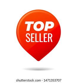 Red Pin on white background. Top Seller