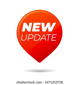 Red Pin on white background. New Update