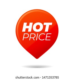 Red Pin sobre fondo blanco. Precio caliente