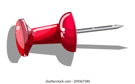 red pin on white background vector