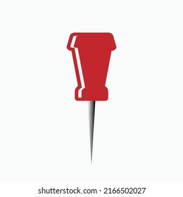 Icono de papel de pinza roja. Marca, Símbolo de signo - Vector. 
