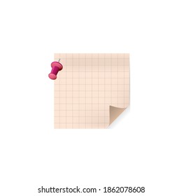 A red pin pins a sheet of notepad