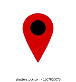 red pin point icon isolated on white background. vector illustration