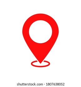 red pin point icon isolated on white background. vector illustration
