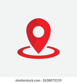 red pin point icon. map location symbol isolated on white background. vector illustration